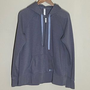Under Armour Storm cold gear grey kangaroo pocket 3/4 zip cinch hood pullover XL